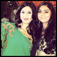My cousin @poonam6 and I at my Indian baby shower hosted by my parents.